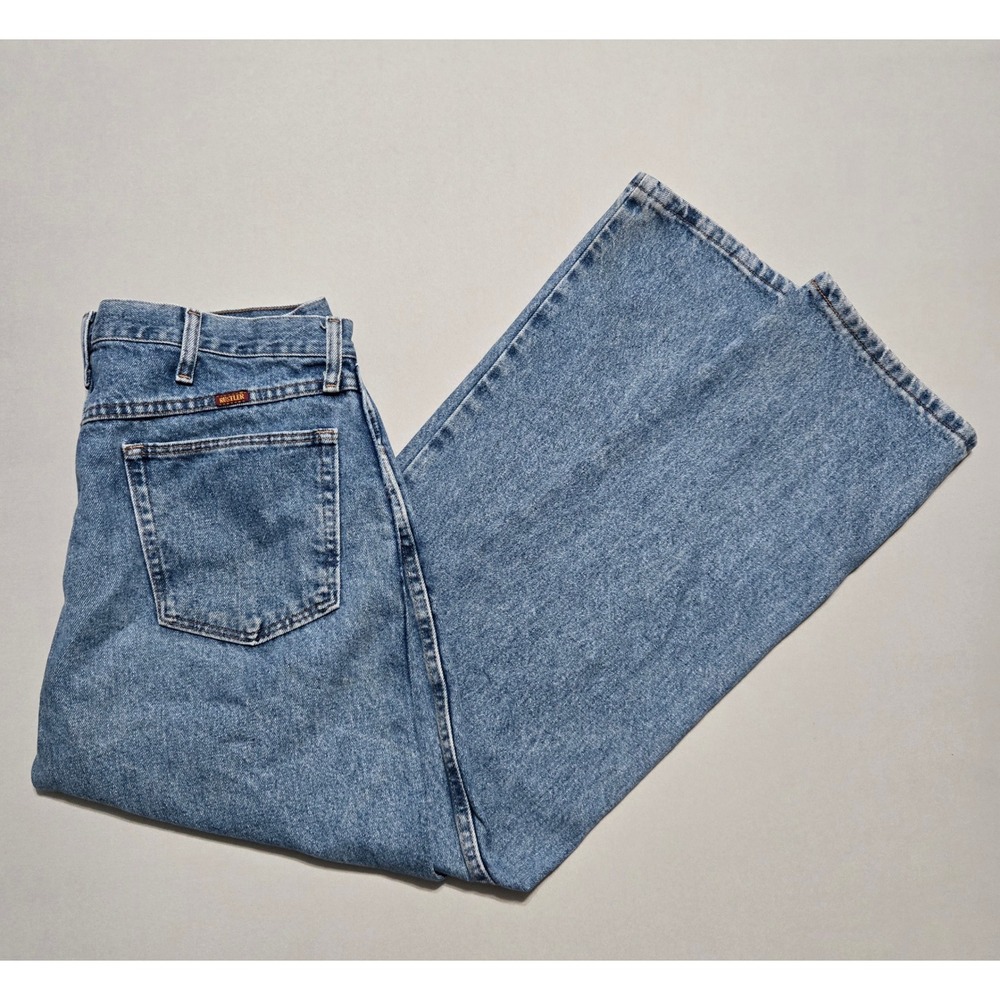 Rustler Straight Leg Denim Jeans Mens 36x30 Blue Stonewash Classic Workwear